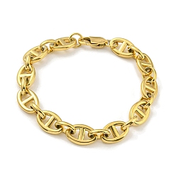 Doré  Placage ionique (ip) 304 bracelets à maillons ovales en acier inoxydable, or, 8-3/4 pouce (22.3 cm)