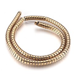 Antique Bronze Plated Electroplate Non-magnetic Synthetic Hematite Bead Strands, Polished, Wave Column, Antique Bronze Plated, 6x4mm, Hole: 1mm, about 126~133pcs/strand, 15.3 inch~15.7 inch(39~40cm)