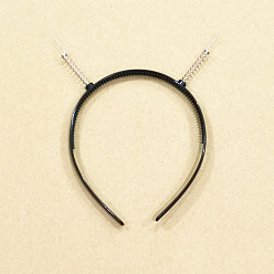 Negro Hallazgos de bandas de plástico para el cabello con resortes, hallazgos de accesorios para el cabello, negro, 120 mm