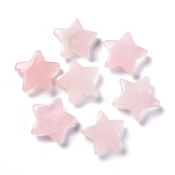 Rose Quartz Natural Rose Quartz Beads, No Hole/Undrilled, for Wire Wrapped Pendant Making, Star, 29.5x31x9mm
