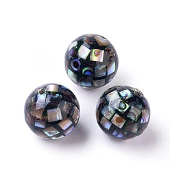 Coloré Perles de coquillages d'ormeau naturelles, coquille d'ormeau / perles paua shellround, colorées, 10mm