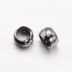 Bronze Laiton rondelle perles à écraser, gris anthracite, 2x1mm, trou: 1 mm, environ 10000 pcs / 100 g