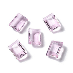 Rose Nacré Cabochons en verre transparent strass, facette, rectangle, pointé en arrière, perle rose, 14x10x6mm