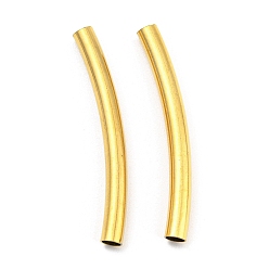 Oro 304 perlas de tubo de acero inoxidable, tubo curvado, dorado, 30x3 mm, agujero: 2.5 mm