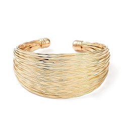 Золотой Латунные открытые браслеты-манжеты, несколько строк, золотые, широк: 7~30 мм, внутренний диаметр: 2-1/4 дюйм (5.7 см)