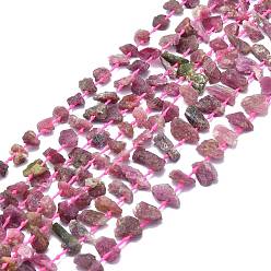 Tourmaline Natural Tourmaline Beads Strands, Nuggets, 9~15x5~10x3~7mm, Hole: 0.8mm, about 48~52pcs/strand, 15.55 inch(39.5cm)