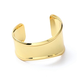 Real 18K Gold Plated Rack Plating Brass Cuff Bangles, Open Bangles for Women, Cadmium Free & Lead Free, Real 18K Gold Plated, 1~1-5/8- inch(2.55~4.1cm), Inner Diameter: 1-7/8 x2-3/8  inch(4.8x6cm)