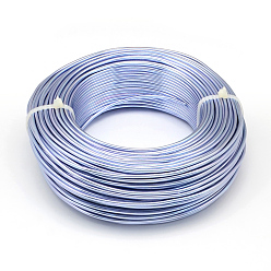 Light Steel Blue Round Aluminum Wire, for Jewelry Making, Light Steel Blue, 3 Gauge, 6.0mm, about 22.96 Feet(7m)/500g