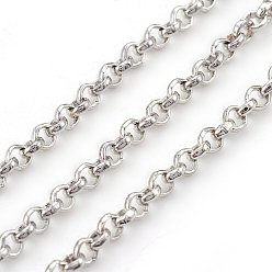 Platinum Iron Rolo Chains, Belcher Chain, Unwelded, Lead Free, Platinum Color, with Spool, Size: Chain: about 2.5mm in diameter, 1mm thick, about 328.08 Feet(100m)/roll