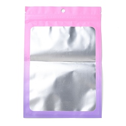 Hot Pink Gradient Laser Aluminum Foil Jewelry Packaging Zip Lock Bags, Top Self Seal Pouches, Rectangle, Hot Pink, 22x15x0.15cm, Unilateral Thickness: 3.5 Mil(0.09mm)