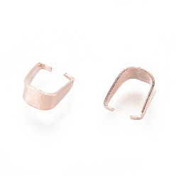 Rose Gold 201 Stainless Steel Snap on Bails, Rose Gold, 8x7.5x4mm