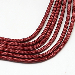 Brun 7 âmes intérieures cordes en polyester et spandex, couleur unie, pour la fabrication de bracelets en corde, brun, 4~5mm, environ 109.36 yards (100m)/paquet, 420~500g / bundle