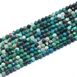 Chrysocolla Natural Chrysocolla Beads Strands, Faceted, Round, 3mm, Hole: 0.6mm, about 139pcs/strand, 14.96 inch(38cm)