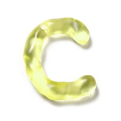 Letter C Colgantes de alfabeto de resina transparente, encantos de la letra, letter.c, 41~45x33~52.5x8 mm, agujero: 3.5 mm