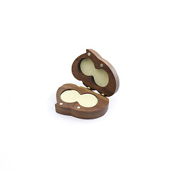 Beige Boîtes à bagues en bois, velours à l'intérieur, avec fermoir magnétique, pour le mariage, coffret de rangement de bijoux, beige, 5x7 cm