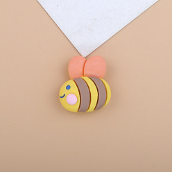Yellow Opaque Resin Insect Cabochons, Bees, Yellow, 22x18mm