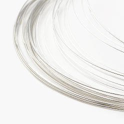 Plata Cable de memoria de acero al carbono, para hacer collares, collar de alambre, plata, 22 calibre, 0.6 mm, sobre 900 círculos / 1000 g