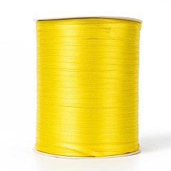 Желтый Двухсторонняя атласная лента, Полиэфирная лента, желтые, 1/8 дюйм (3 мм) шириной, о 880yards / рулон (804.672 м / рулон)