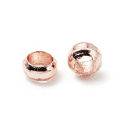 Rose Gold Brass Beads, Cadmium Free & Lead Free, Long-Lasting Plated, Rondelle, Rose Gold, 2x1.3mm, Hole: 1mm