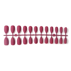 Бледно-фиолетовый Красный Твердый пластиковый пресс с полным покрытием на накладных кончиках ногтей, нейл-арт съемный маникюр слезинка, бледно-фиолетовый красный, 19~26x11.6~20 мм, 24 шт / комплект