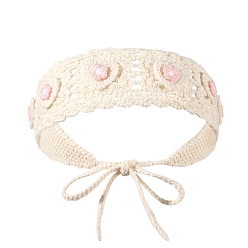 Flower Lovely Cartoon Pattern Decorative Head Band, Hollow Out Knitted Hair Accessories, for Women And Girls, Flower, 440x60mm