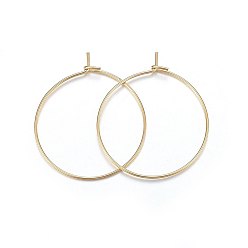 Real 18K Gold Plated 316 Surgical Stainless Steel Hoop Earrings, 316 Surgical Stainless Steel Hoop Earrings, Wine Glass Charm Rings Earring for DIY Crafting Art, Real 18k Gold Plated, 21 Gauge, 25x0.7mm