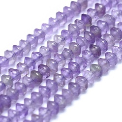 Amethyst Natural Amethyst Beads Strands, Bicone, Faceted, 3x2mm, Hole: 0.5mm, about 190~200pcs/strand, 15.35 inch(39cm)