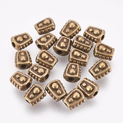 Antique Bronze Tibetan Style Alloy Beads, Lead Free & Cadmium Free, Trapezoid, Antique Bronze Color, 6x5x4mm, Hole: 1mm