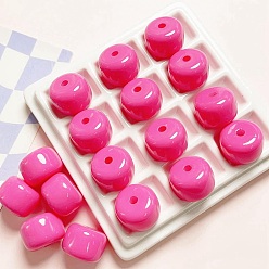 Deep Pink Spray Painted Plastic Beads, Barrel, Deep Pink, 20x14mm