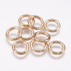 Oro Anillos de salto de hierro , anillos del salto abiertos, dorado, 12 calibre, 12x2 mm, diámetro interior: 8 mm