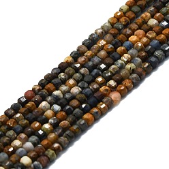 Pietersite Natural Pietersite Beads Strands, Faceted, Cube, 2x2x2mm, Hole: 0.6mm, about 182pcs/strand, 15.16''~15.55''(38.5~39.5cm)