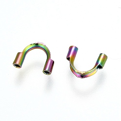 Rainbow Color Revestimiento de iones (ip) 316 protector de alambre de acero inoxidable quirúrgico, color del arco iris, 6.3~7x4.5~5x1.5 mm, agujero: 0.7 mm