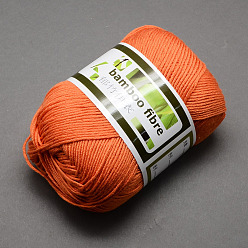 Dark Orange Soft Baby Yarns, with Bamboo Fibre and Silk, Dark Orange, 1mm, about 140m/roll, 50g/roll, 6rolls/box