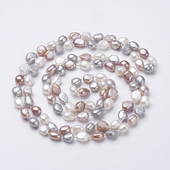 Colorful Natural Pearl Beaded Necklaces, Colorful,  46.4 inch~47.2 inch(1180mm~1200mm)