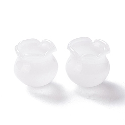 Blanc Cône de perles de verre pour la fabrication de carillons éoliens, campanule moyenne l, blanc, 15x16mm, Trou: 2.7mm