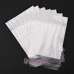 Белый Прямоугольник целлофана сумки, белые, 12x8.1 см, односторонний толщина: 0.1 mm, внутренней меры: 7.4x8.1 см, отверстие : 6 мм