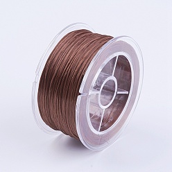 SillínMarrón Cuerda de cristal elástica plana, hilo de cuentas elástico, para hacer la pulsera elástica, saddle brown, 0.8 mm, aproximadamente 54.68 yardas (50 m) / rollo