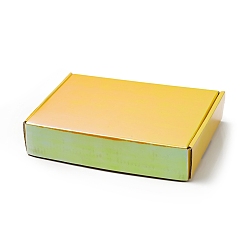 Золотистый Подарочные коробки из бумаги в лазерном стиле, прямоугольные, золотые, готовое изделие: 20x14.5x4.35 см