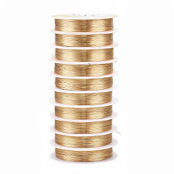 Light Gold Round Copper Jewelry Wire, Long-Lasting Plated, Light Gold, 28 Gauge, 0.3mm, about 51.18 Feet(15.6m)/roll
