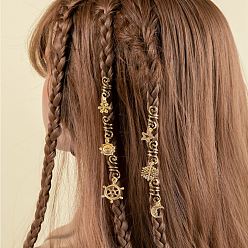 Звезда Сплав дреды бусины, плетение подвески для волос украшения зажимы, смешанные узоры, 10 мм, 6 шт / комплект