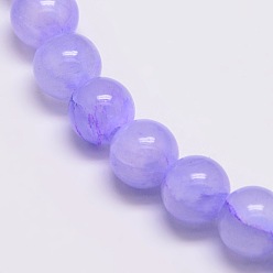 Lilac Dyed Natural Green Jade Beads Strands, Round, Lilac, 4mm, Hole: 1mm, about 90pcs/strand, 15.74 inch