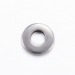 Stainless Steel Color 201 Stainless Steel Beads, Donut, Stainless Steel Color, 8x2mm, Hole: 3.5mm