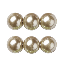 Blanc Navajo Brins de perles de verre teints écologiques, Grade a, ronde, cordon en coton fileté, navajo blanc, 6mm, Trou: 1.2~1.5mm, Environ 70 pcs/chapelet, 15.7 pouce