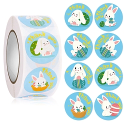 Rabbit 8 Patterns Easter Theme Paper Self Adhesive Rabbit Stickers Rolls, for Suitcase, Skateboard, Refrigerator, Helmet, Mobile Phone Shell, Rabbit, Sticker: 25mm, 500pcs/roll