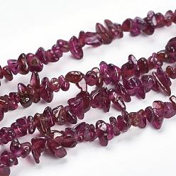 Garnet Natural Garnet Beads Strands, Chips, 1~4x4~7mm, Hole: 0.5~1mm, about 34.25 inch(87cm)