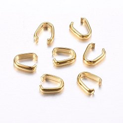 Oro 304 conectores de enlace rápido de acero inoxidable, que une los anillos, dorado, 7x6x2 mm, 6x4.5 mm de diámetro interior