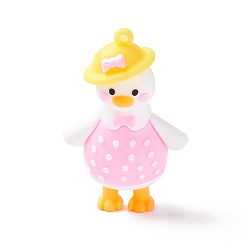 Pearl Pink PVC Cartoon Duck Doll Pendants, for Keychains, Pearl Pink, 62x39x24mm, Hole: 3mm