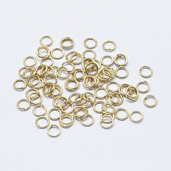 Real 18K Gold Plated Electroplated Stainless Steel Open Jump Ring, Long-Lasting Plated, Ring, Nickel Free, Real 18K Gold Plated, 26 Gauge, 3x0.4mm, Inner Diameter: 2.2mm, about 5300pcs/bag