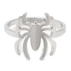 Нержавеющая Сталь Цвет 304 регулируемое кольцо-паук из нержавеющей стали для женщин, цвет нержавеющей стали, внутренний диаметр: 16.4 мм