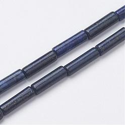 Lapis Lazuli Natural Lapis Lazuli Bead Strands, Dyed, Tube, 13~14x3.5~5mm, Hole: 1mm, about 29pcs/strand, 15.1~15.7 inch(385~400mm)